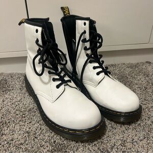 Dr. Martens White Lace-Up Boots